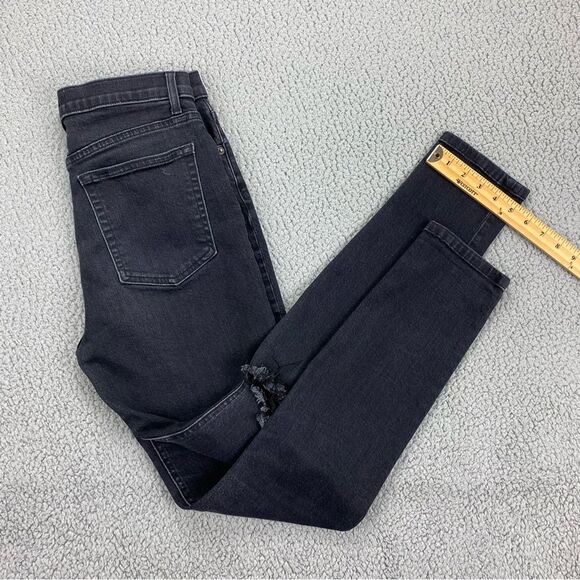 Reformation Women's Faded Black Destroyed High Rise & Skinny Jeans  |  Size: 29 - Picture 7 of 15